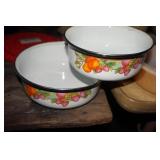 Two VTG Enamel Bowls made in Indonesia