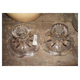 VTG Cut Class Candlestick Holders
