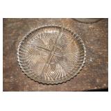 Indian Glass Pressed Glass 3 Part Divided Dish