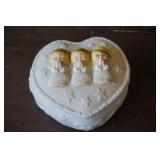 Heart Shaped Trinket Dish w/3 Angels