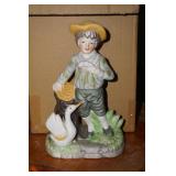 Little Boy & Goose Figurine