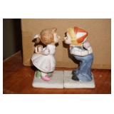 Collection of 2 Figurines Boy & Girl Kissing