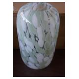 NIB Speckled Glass Vase White/Green