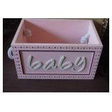 Wooden Box Says Baby for a Girl