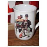 Norman Rockewell Coffee Cup Old Man on Bench