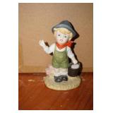 Hummel Style Figurine Little Boy & Milk Pail