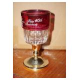 Happy 40th Birthday Crystal Red Trim Goblet