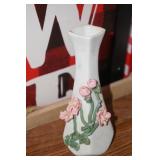 Ceramic Vase w/pink flowers