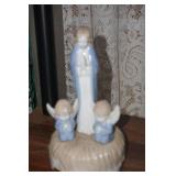 Madonna & 2 Angels Music Box Figurine
