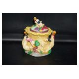 2 Handled Sugar Dish w/geese on top