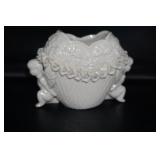 Heart Shaped Vase w/cherubs