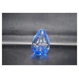 Art Glass Blue Paperweight