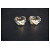 Pair of Silver & Gold Tone Clip On Earrings