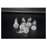 Six Miniature Spun Glass Snowmen