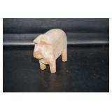 Wood Carved Pig Figurine