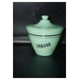 Jadeite Grease Container w/chunk out of top
