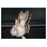 Metal Flying Pig Figurine