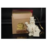Lenox Snowman with Present Ornament