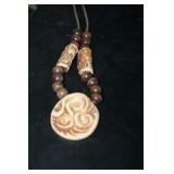 Ladies Necklace Brown Beaded