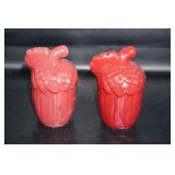 Set of Burgundy Acorn S&P Shakers