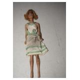 Vintage Barbie Doll with Green Dress Needs TLC