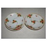 6 Orange Flower Saucers made in Japan