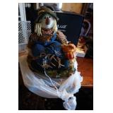 Scarecrow Sitting on Bale of Hay Fall Decor