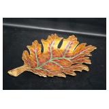 Capodimonte Style Leaf Trinket Dish Brown