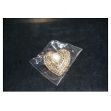 NIP Heart Lapel Pin with Pearl