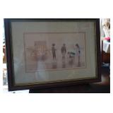 F&M Picture Children at Seashore Signed