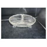 Small Divided Round Footed Dish