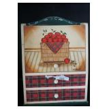 Wooden Jewelry Box w/apples