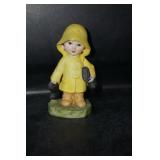 Little Child Rain Coat Figurine