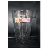 Tall Glass Vase w/I love you mom