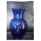 Lg Cobalt Blue Vase w/flower frog