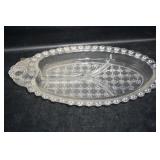 Very Ornat Oval Divided Dish by Hazel Atlas