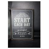 Wall Decor Start Each Day w/thankful Heart