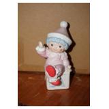 Little Clown Sitting on a Block Figurine in Pink