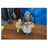 Old Lady Knitting Figurine