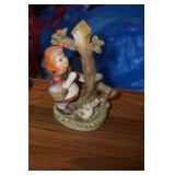 Hummel Style Little Girl Looking at a Birdhouse Fg