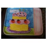 Divided Birthday Cake Plate made in Italy