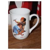 Norman Rockewell Coffee Cup 3 Children/Marbles
