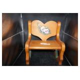 Vtg Wooden Hand Painted Doll Bench