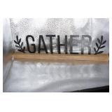Wooden & Metal 'Gather' Sign