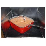 Red Copper Square Frying Pan