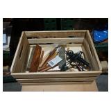 Wooden Crate w/wood working tools