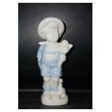 Little Boy Holding Flowers Figurine
