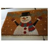 Brown Snowman Rug Outside