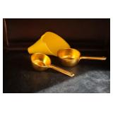 Funnel & 2 Copper Measuring Cups