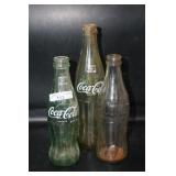 Collection of 3 Coca Cola Bottles